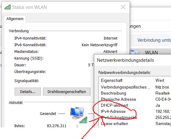 Windows 10 IP Adresse herausfinden