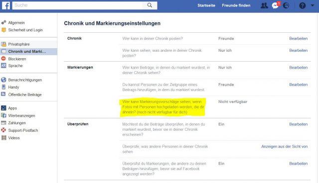  Facebook Automatische Gesichtserkennung in Fotos 