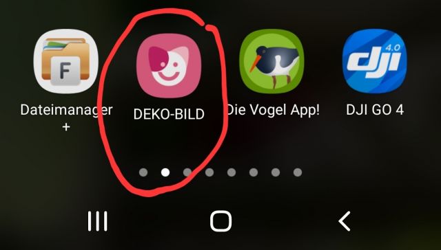 DEKO-BILD App auf dem Samsung Galaxy