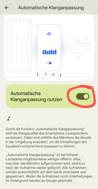 Automatische Klanganpassung aktivieren - Google Pixel