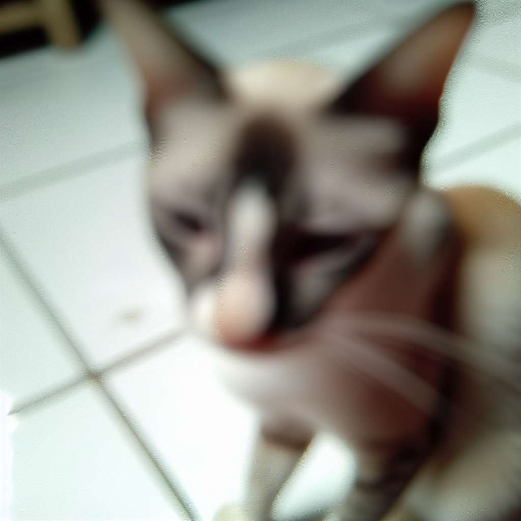 unscharfes Foto einer Katze aufgenommen mit einem Samsung Galaxy S24 Uktra Smartphone