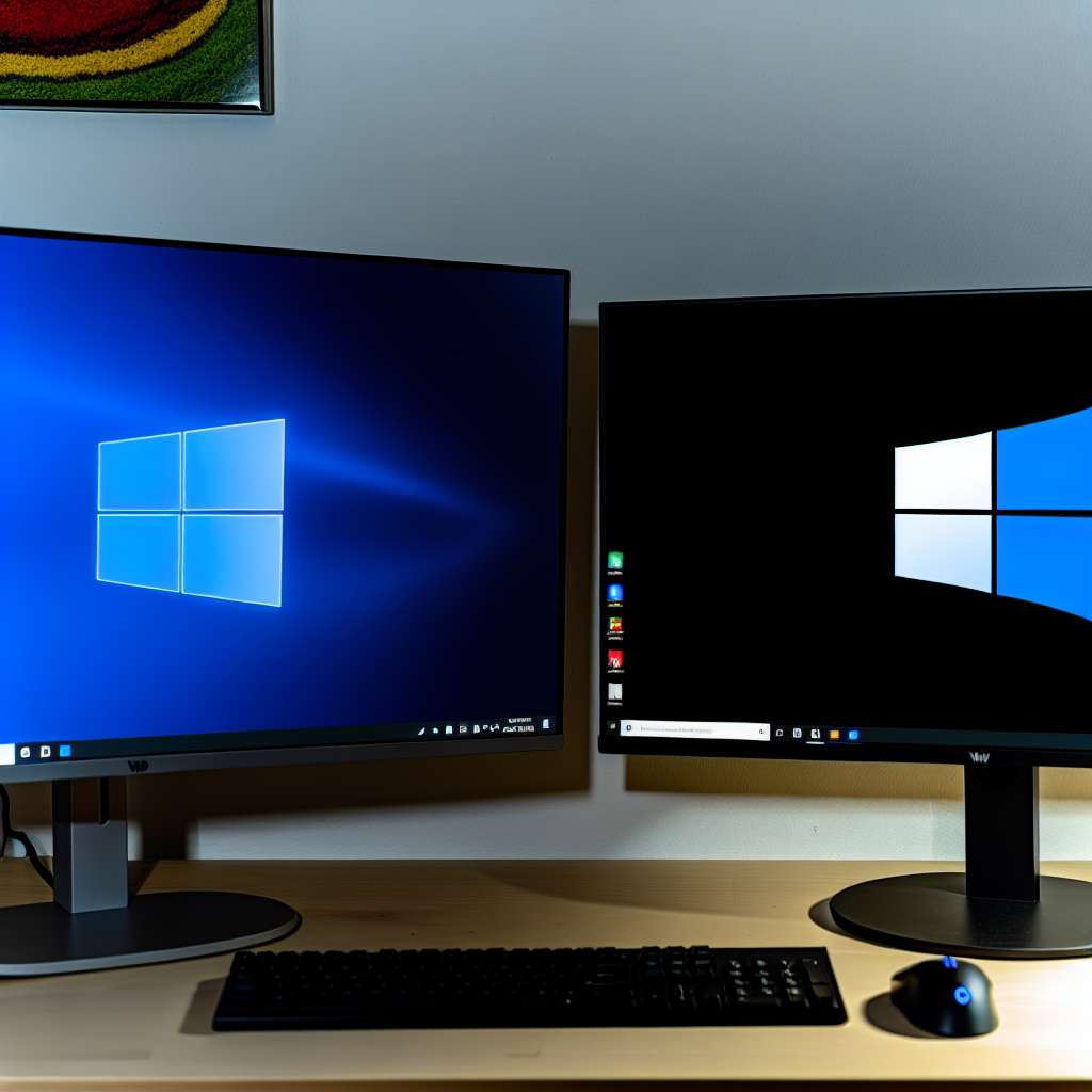Windows 11 zwei Bildschirme, einer davon schwarz